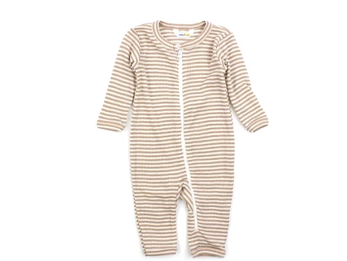 Joha rosa brun stribe jumpsuit merinould/silke